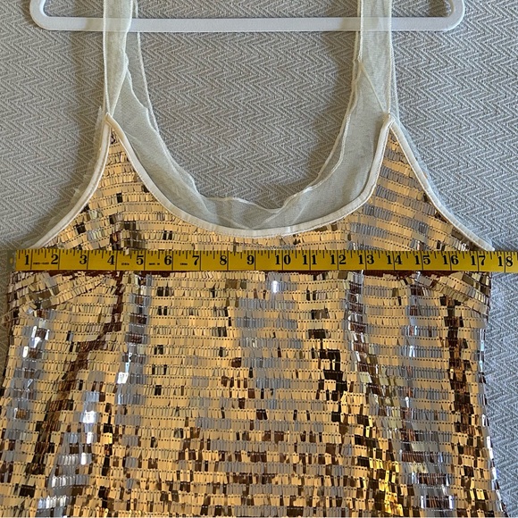 Intimately Free People Disco Fever Mini Slip Dress In Gold Size L - Picture 13 of 14